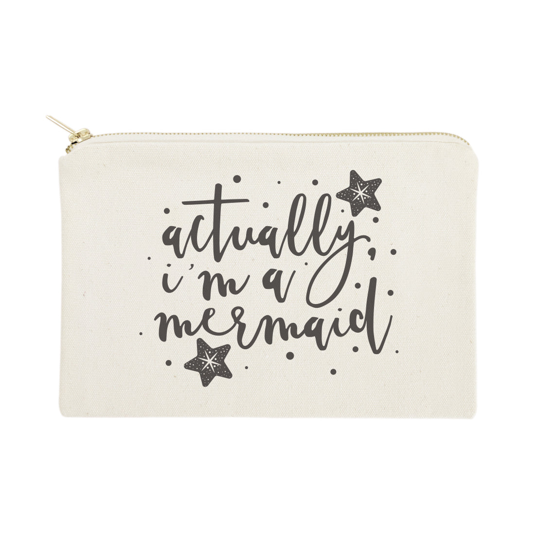 Actually, I'm a Mermaid Cotton Canvas Cosmetic Bag from The Cotton & Canvas Co.