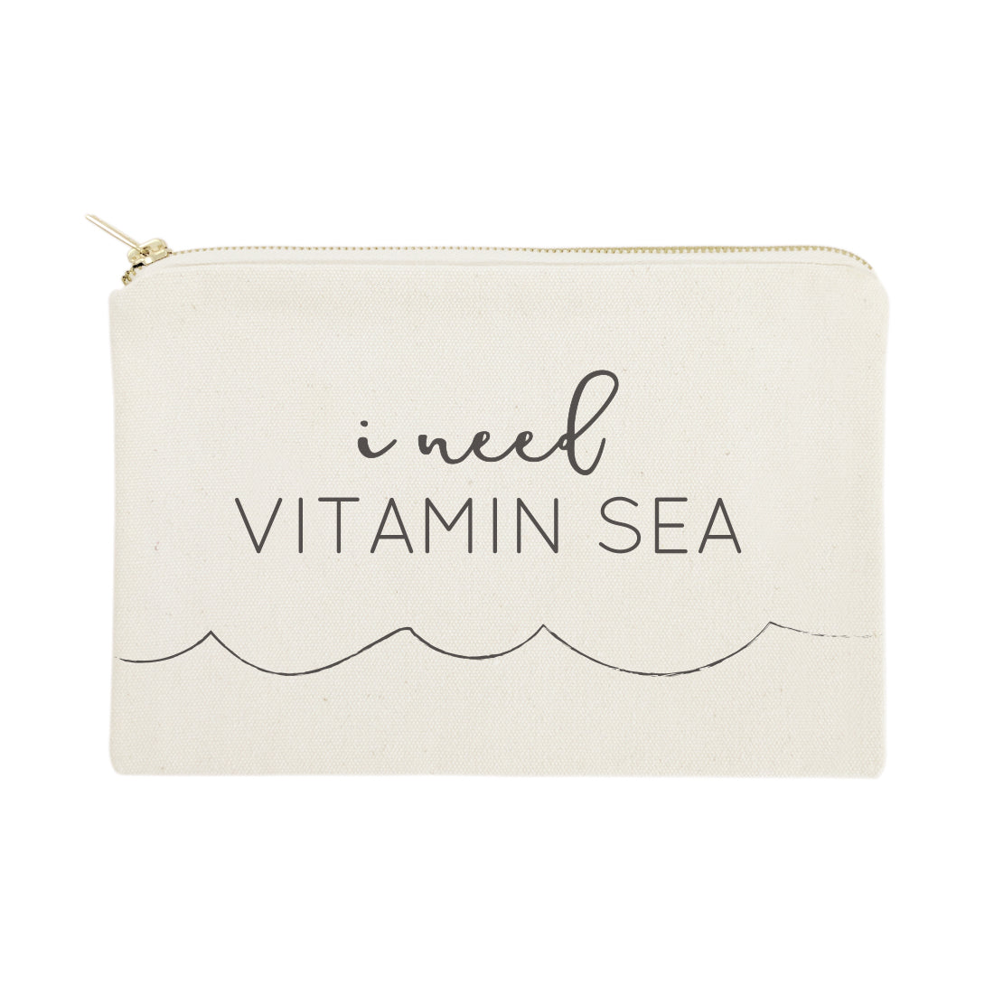 I Need Vitamin Sea Cotton Canvas Cosmetic Bag from The Cotton & Canvas Co.