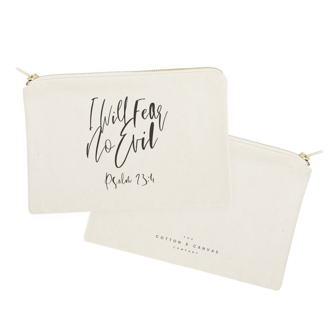 I Will Fear No Evil, Pslam 23:4 Cotton Canvas Cosmetic Bag from The Cotton & Canvas Co.