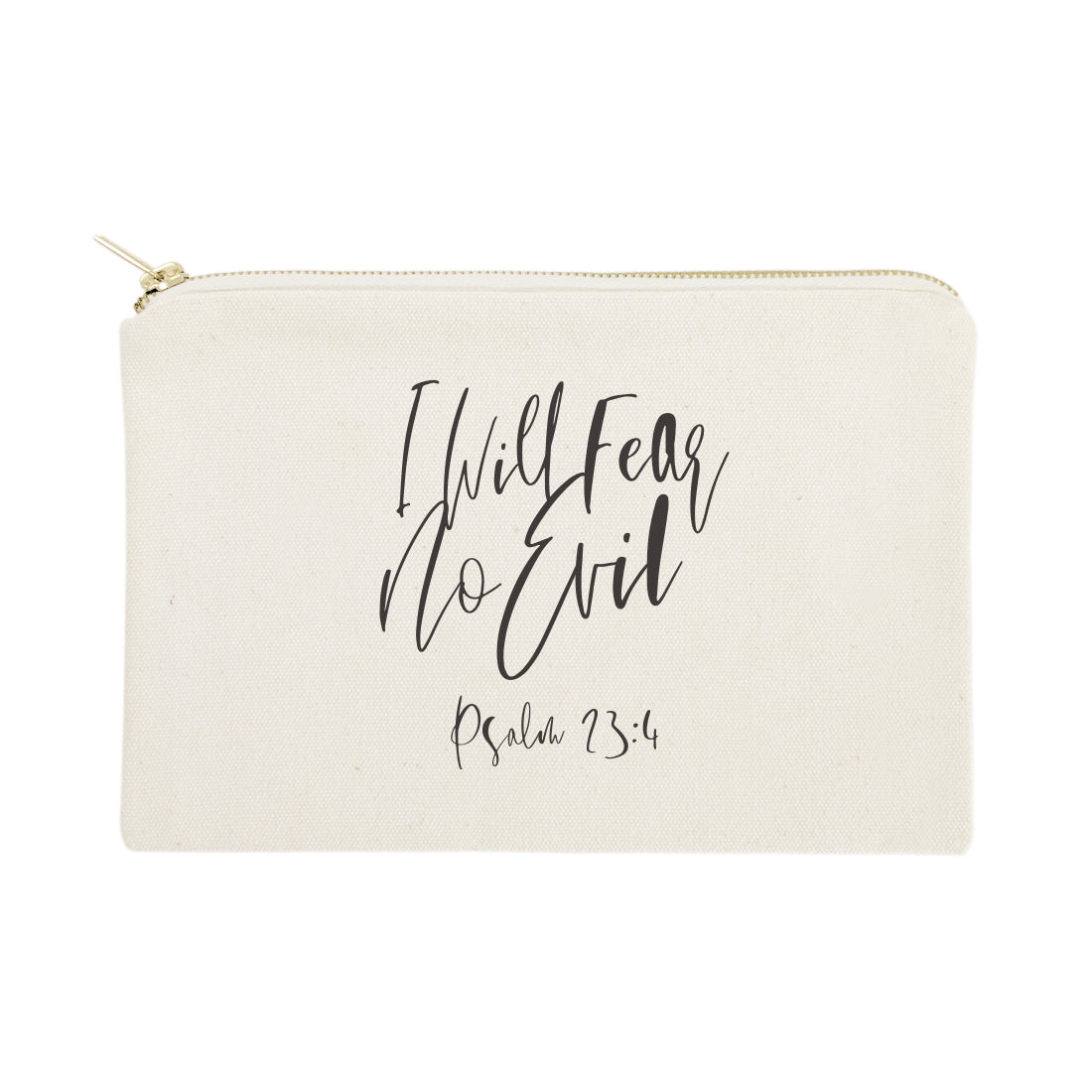I Will Fear No Evil, Pslam 23:4 Cotton Canvas Cosmetic Bag from The Cotton & Canvas Co.