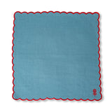 Icon Linen Napkins S/4 - Aqua + Cherry from Furbish Studio