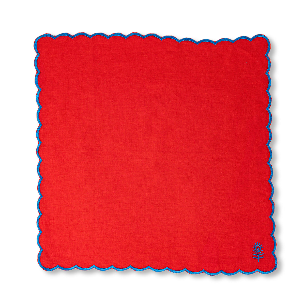 Icon Linen Napkins S/4 - Cherry + Peacock from Furbish Studio