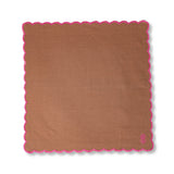 Icon Linen Napkins S/4 - Khaki + Hot Pink from Furbish Studio