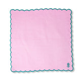 Icon Linen Napkins S/4 - Light Pink + Emerald from Furbish Studio