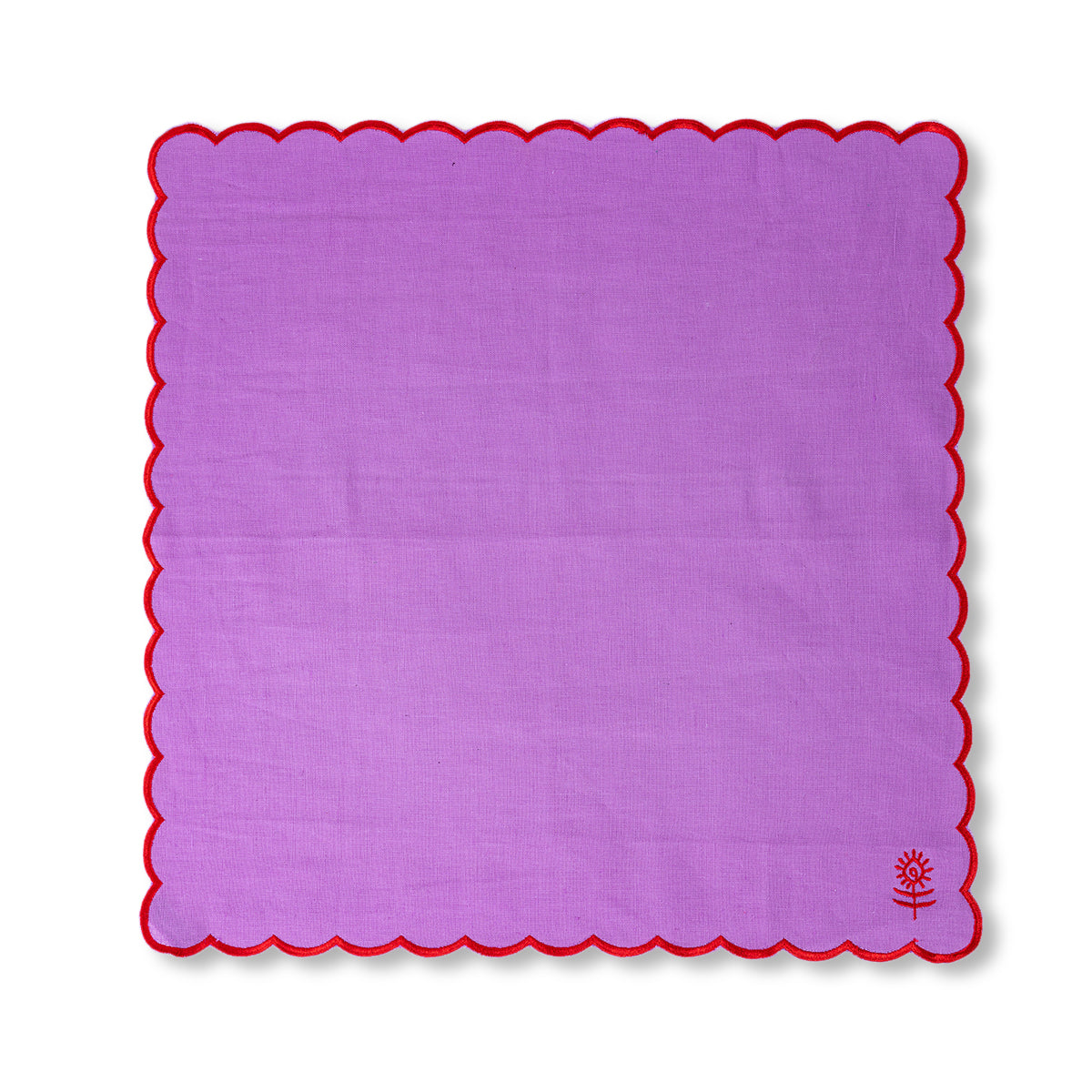 Icon Linen Napkins S/4 - Lilac + Cherry from Furbish Studio
