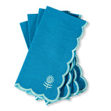 Icon Linen Napkins S/4 - Peacock + Mint from Furbish Studio