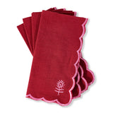 Icon Linen Napkins S/4 - Wine + Pink from Furbish Studio