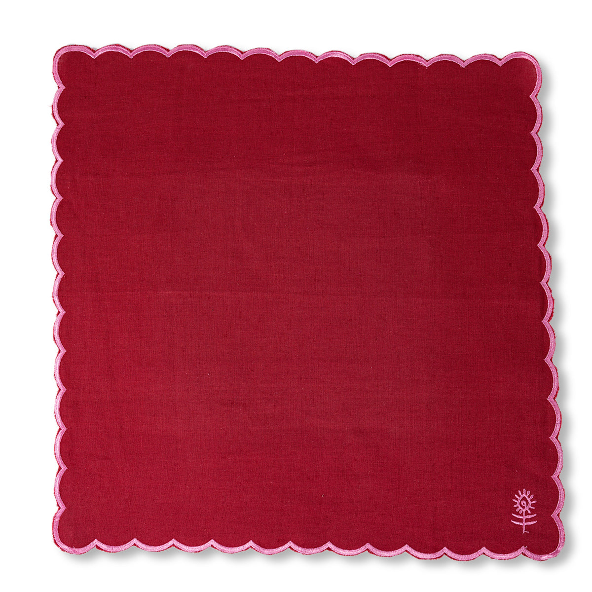 Icon Linen Napkins S/4 - Wine + Pink from Furbish Studio