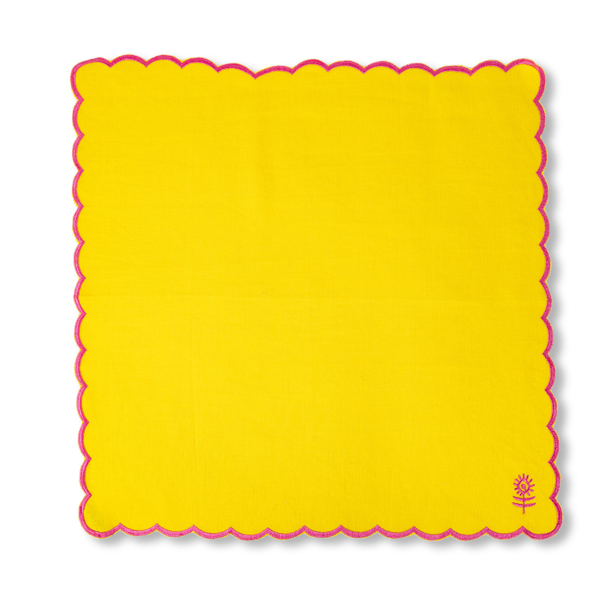 Icon Linen Napkins S/4 - Yellow + Neon Pink from Furbish Studio