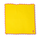 Icon Linen Napkins S/4 - Yellow + Neon Pink from Furbish Studio