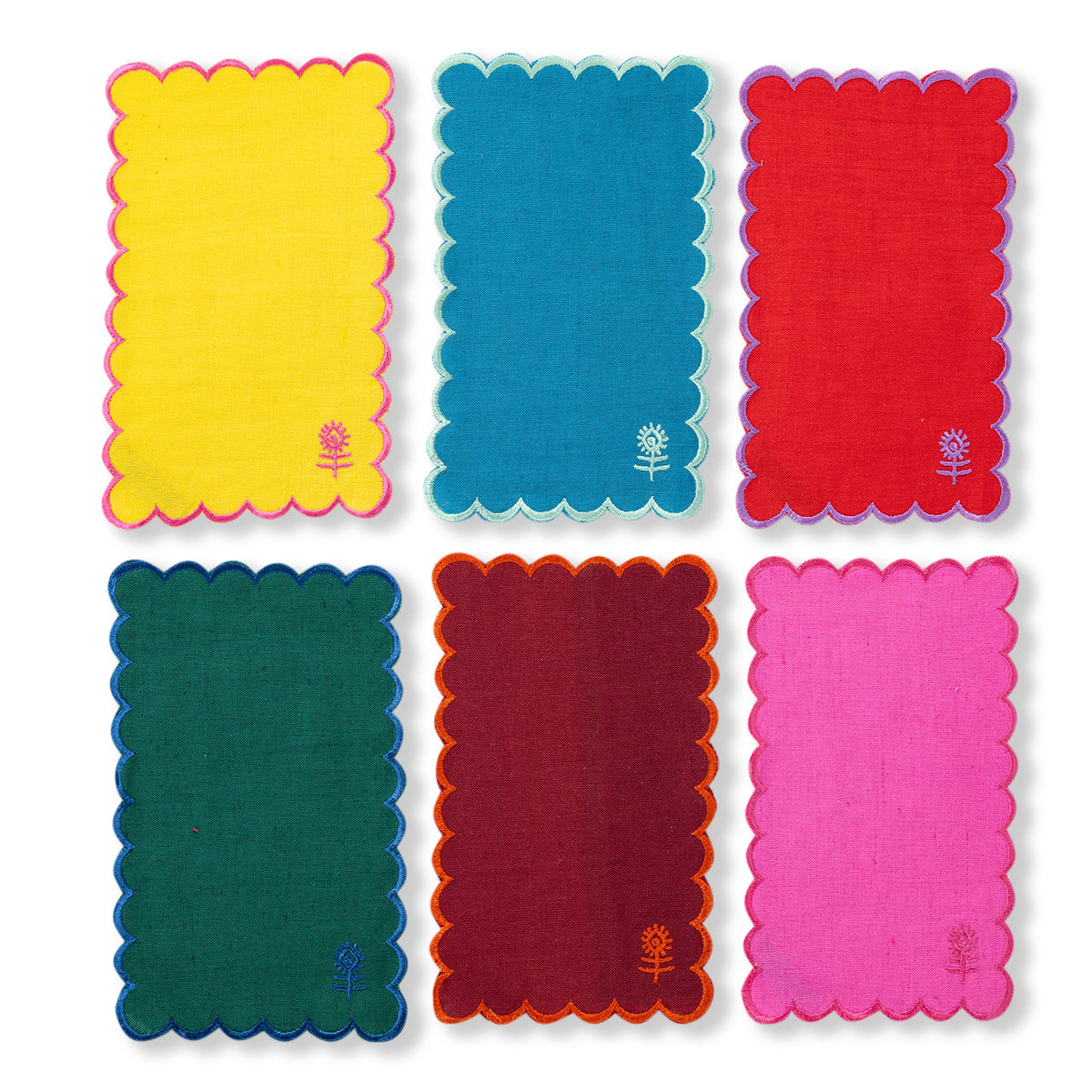 Icon Linen Cocktail Napkins S/6 - Rainbow from Furbish Studio