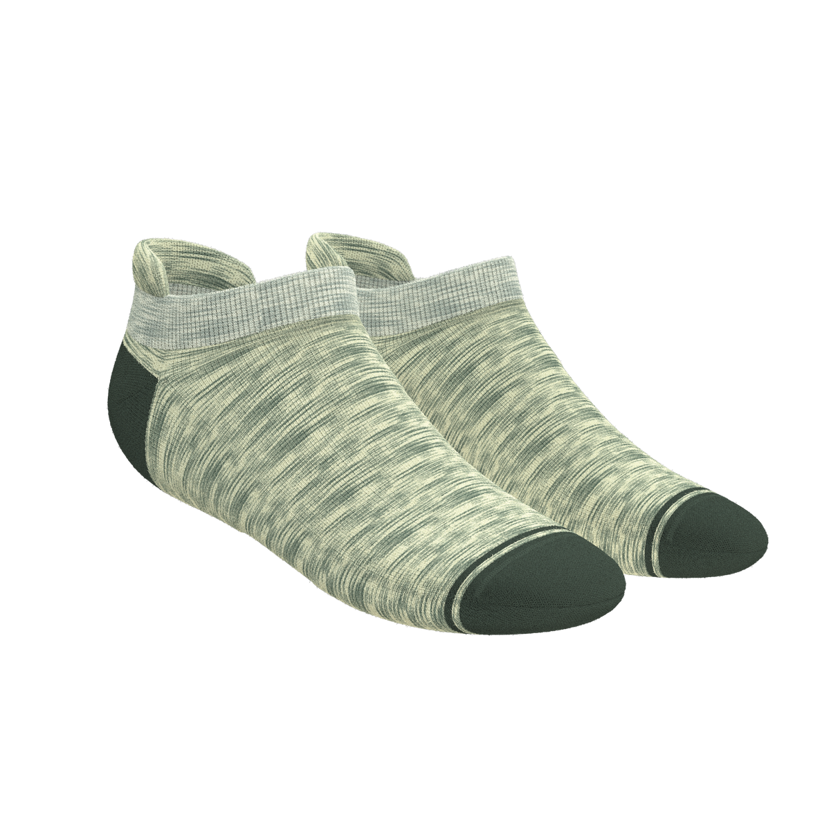 The Illusion | Green Pattern Heel Hammock™ Ankle Socks from Shinesty