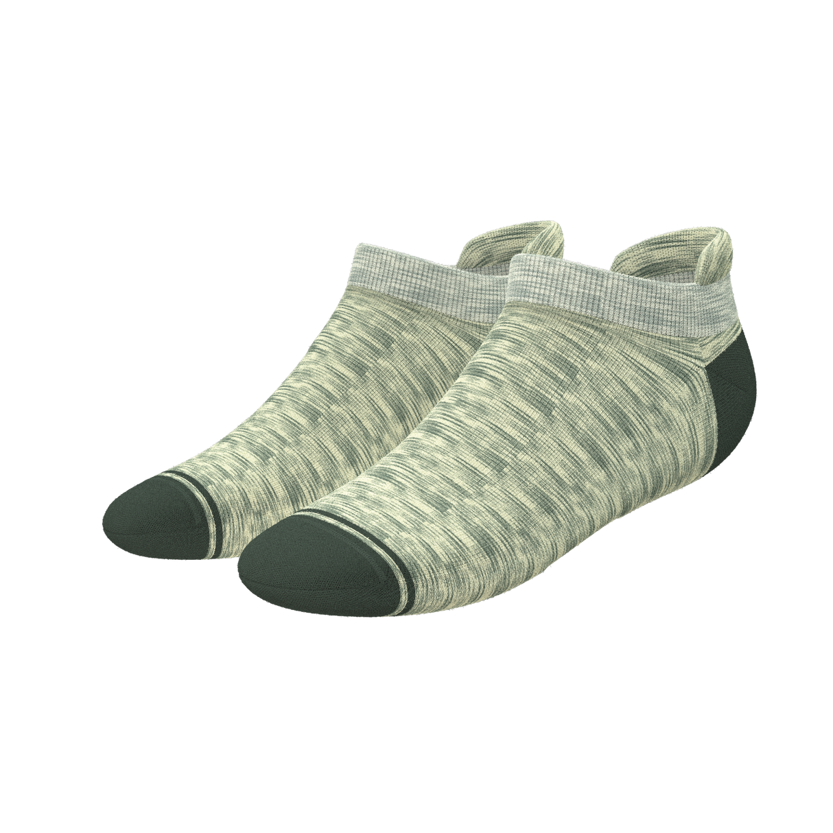 The Illusion | Green Pattern Heel Hammock™ Ankle Socks from Shinesty