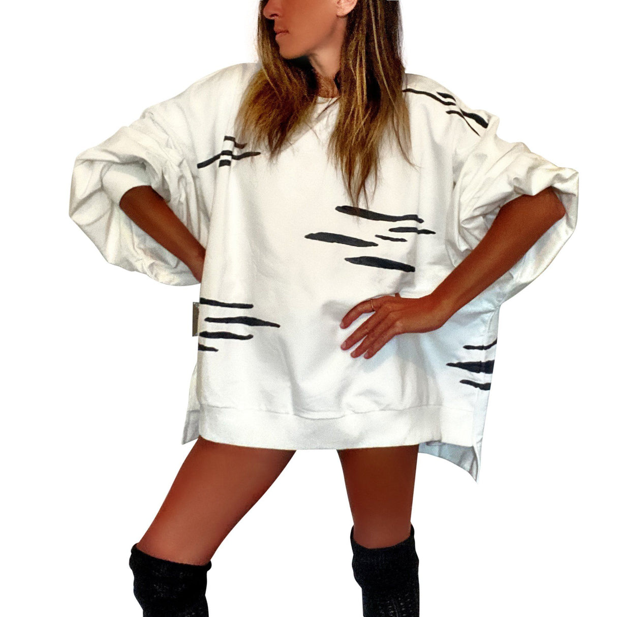 'IM A ZEBRA' PAINTED SWEATSHIRT from Wren + Glory