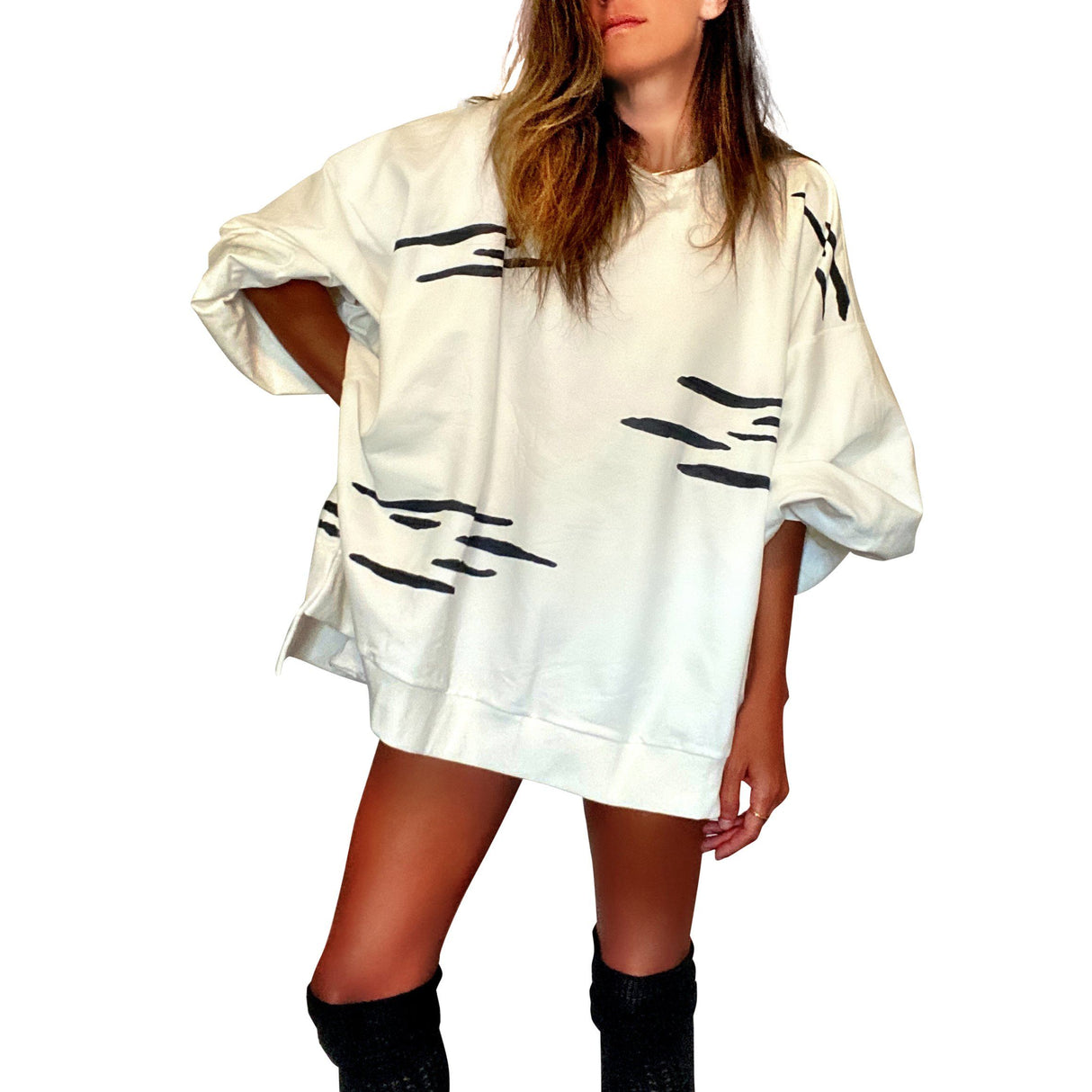 'IM A ZEBRA' PAINTED SWEATSHIRT from Wren + Glory