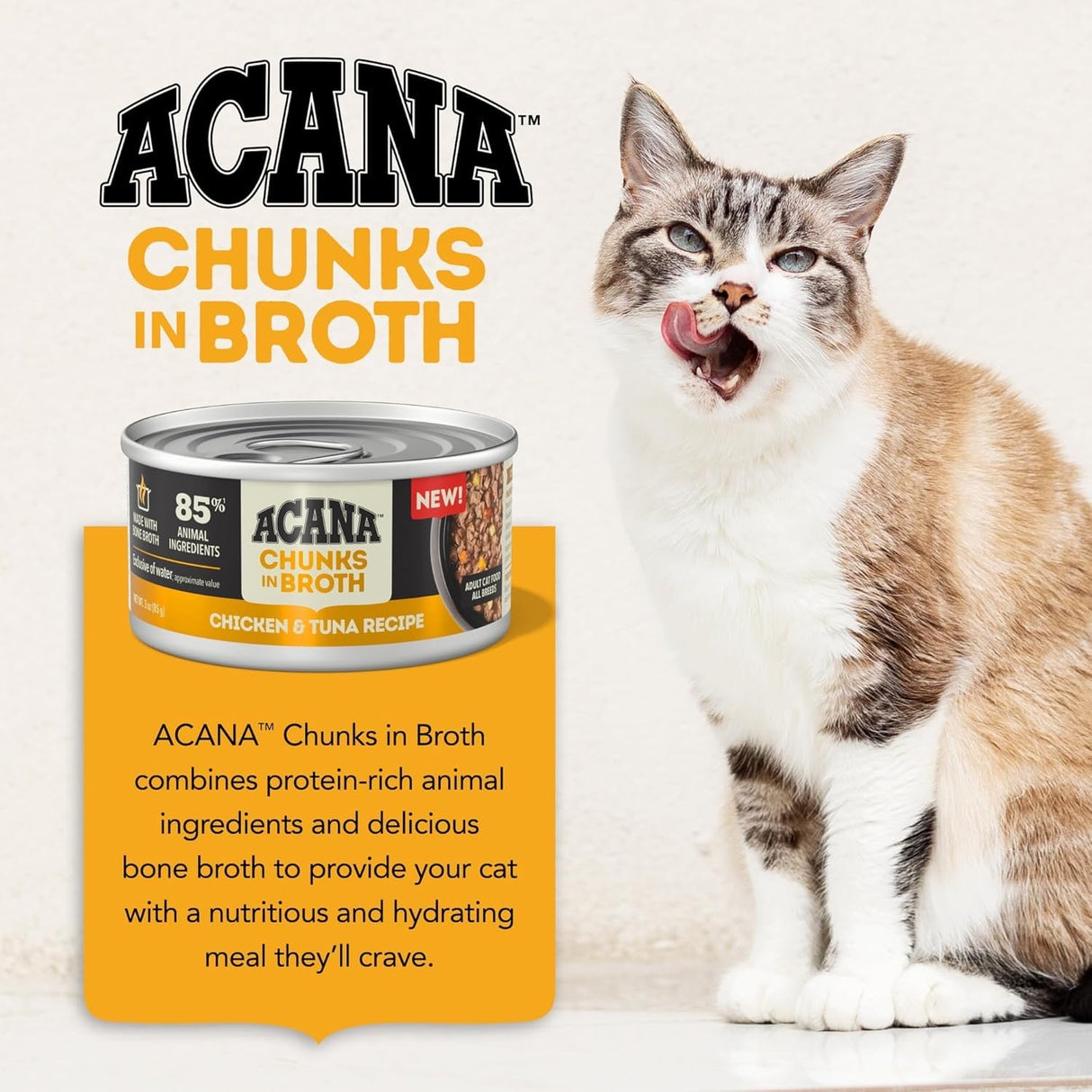 Acana Grain Free Chunks in Broth Chicken & Tuna Wet Cat Food (3oz) from The Family Pet