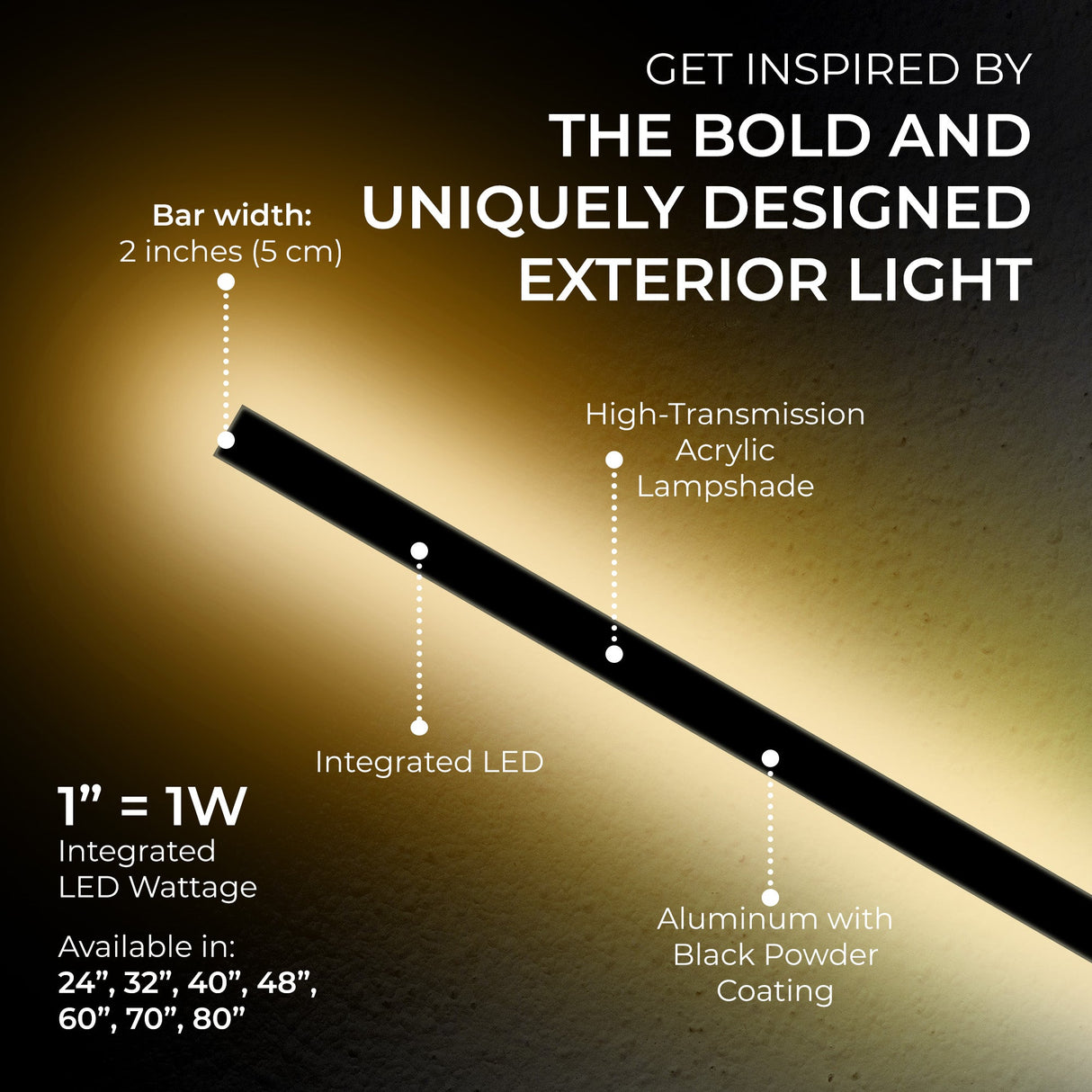 Svelte Outdoor Linear Lamp from Ozarké