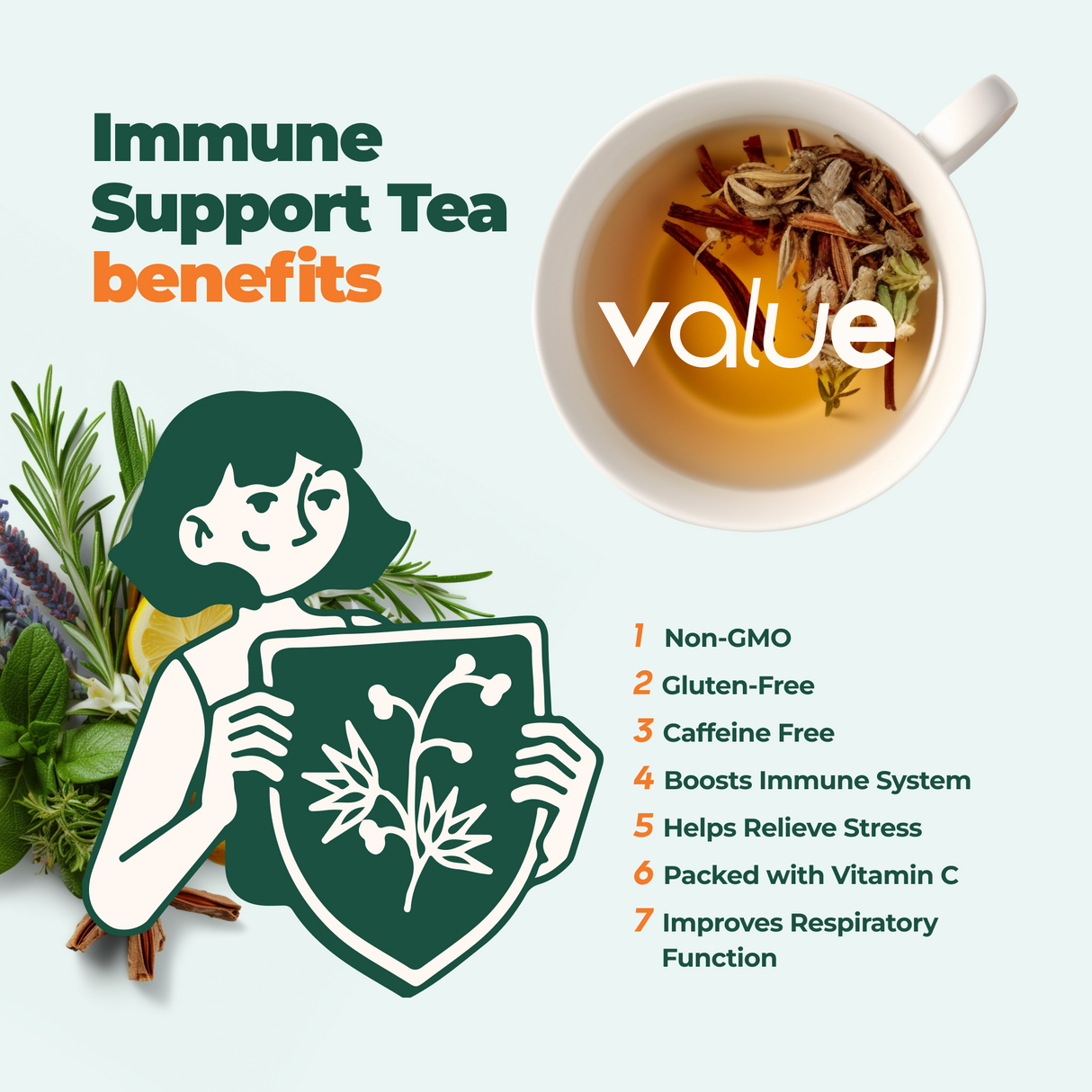 Immune System Support Herbal Tea, 60 Bags from Aprika Life
