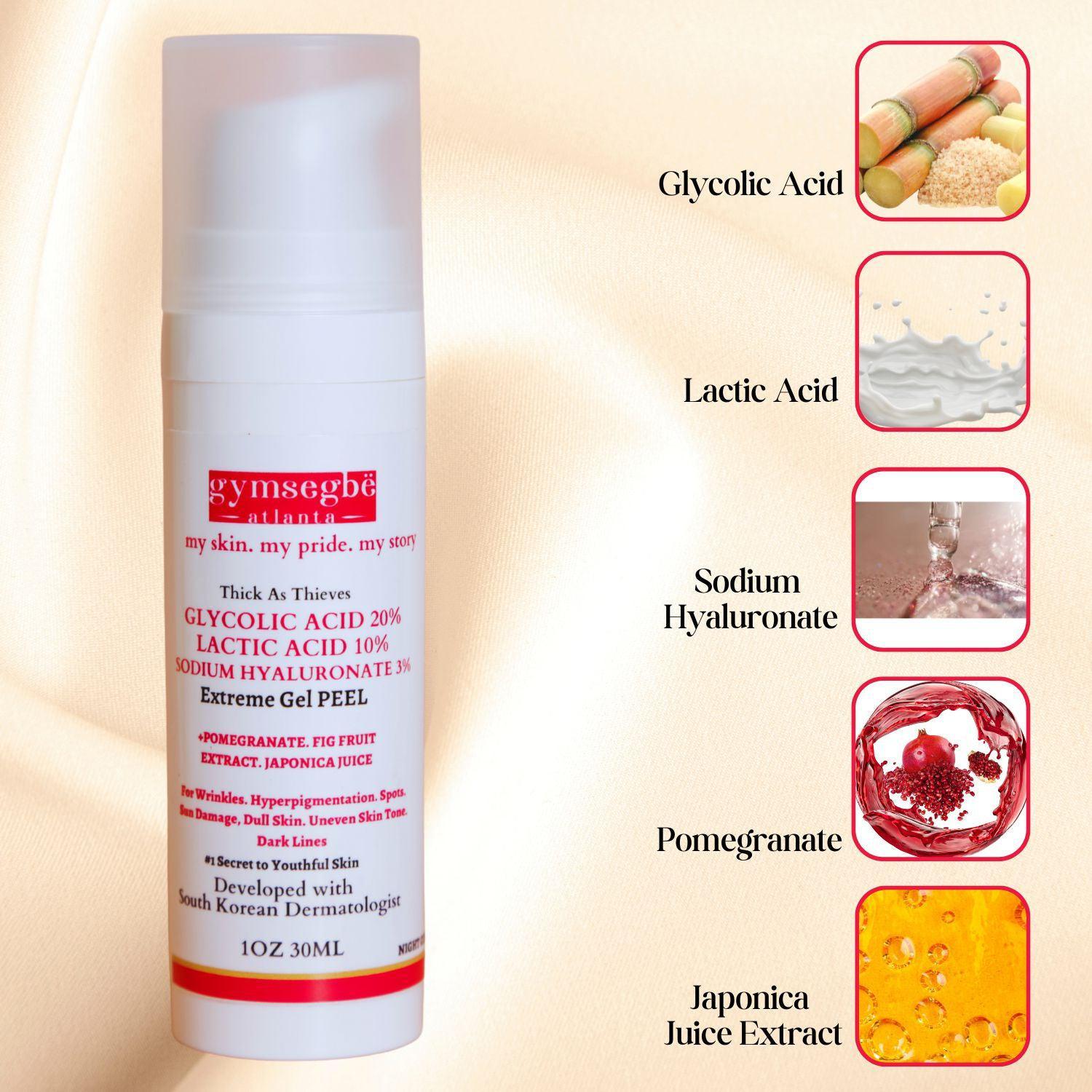 Thick As Thieves Pure Glycolic Acid Lactic Acid Extreme Gel Peel - 6 Pack from gymsegbë