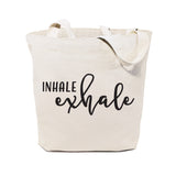 Inhale and Exhale Cotton Canvas Tote Bag from The Cotton & Canvas Co.