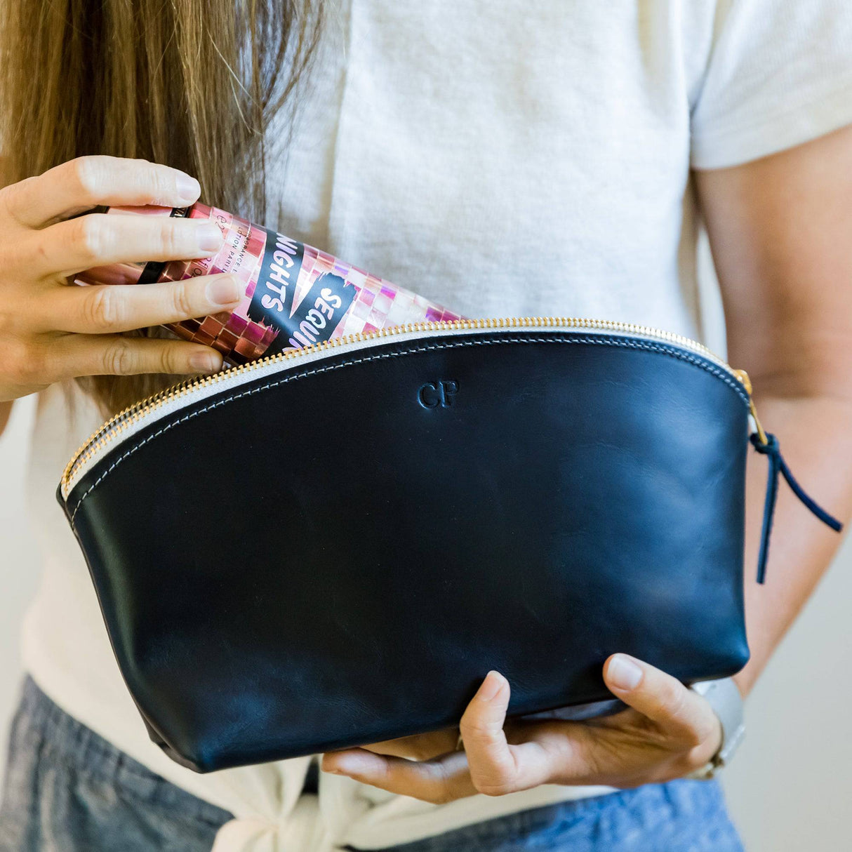 Eclipse Cosmetic Bag All for American from Lifetime Leather Co.