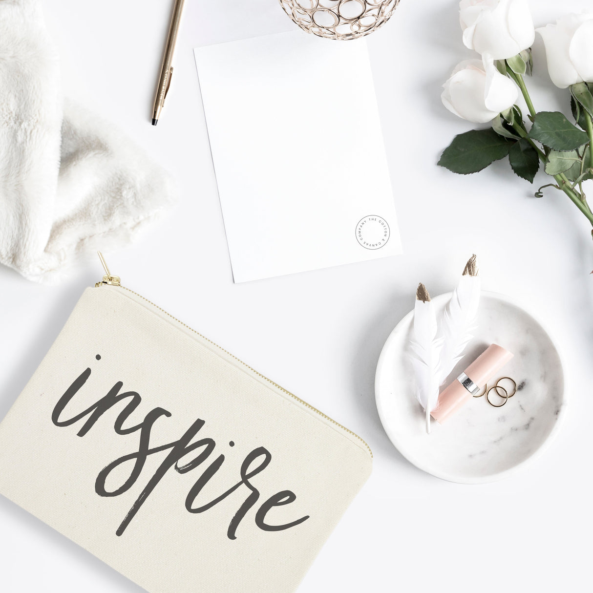 Inspire Cotton Canvas Cosmetic Bag from The Cotton & Canvas Co.