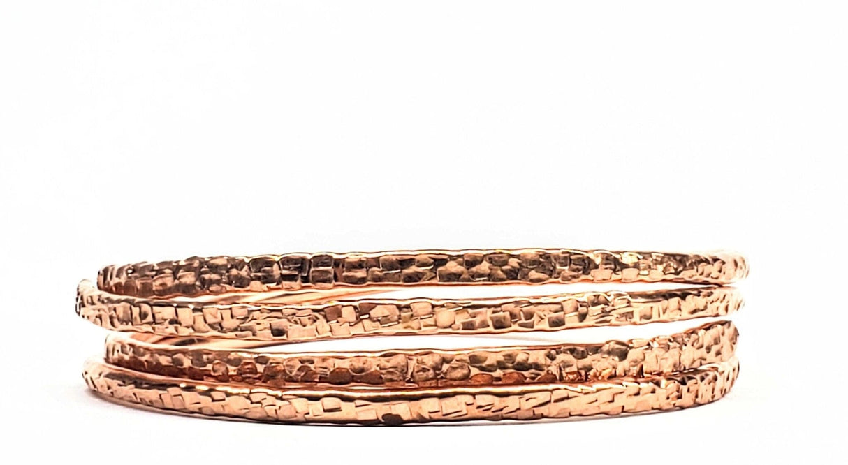 2 Piece Handmade Interlocking Full Overlap Copper Bangle Set from Alexa Martha Designs