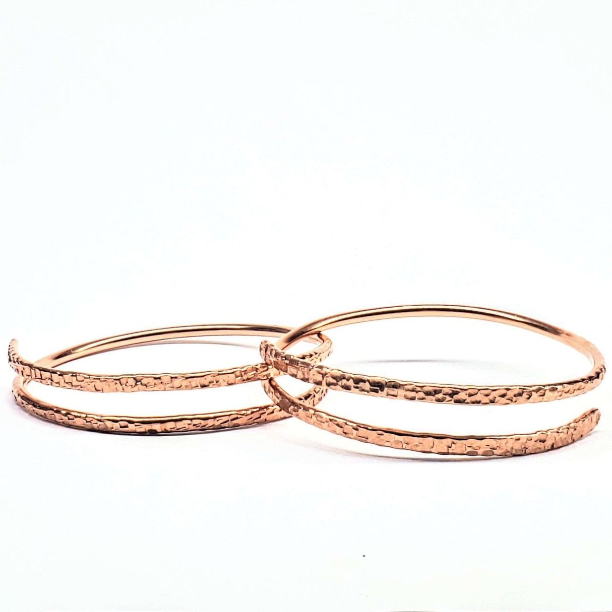 2 Piece Handmade Interlocking Full Overlap Copper Bangle Set from Alexa Martha Designs