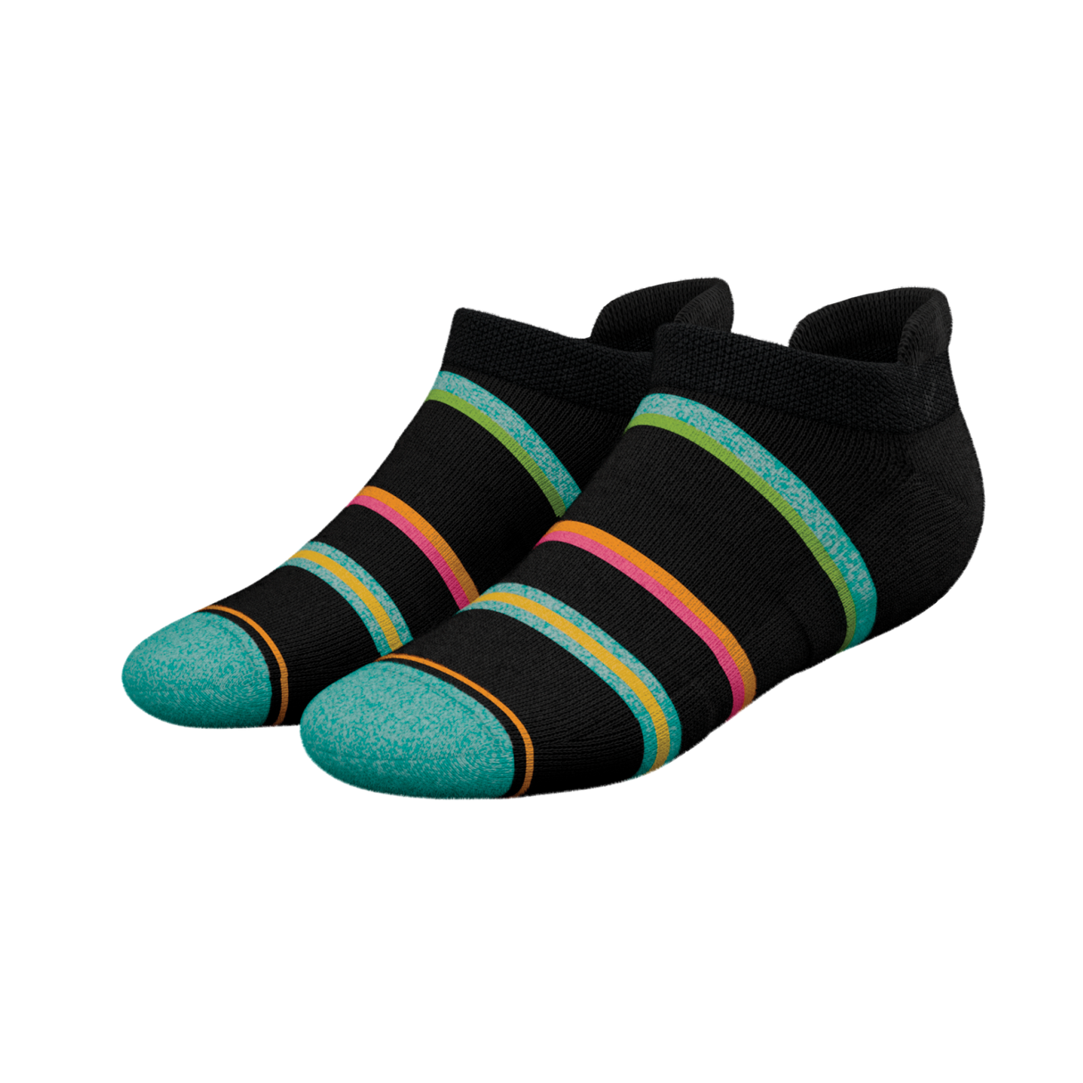 The Island Time | Black Tropical Heel Hammock™ Ankle Socks from Shinesty