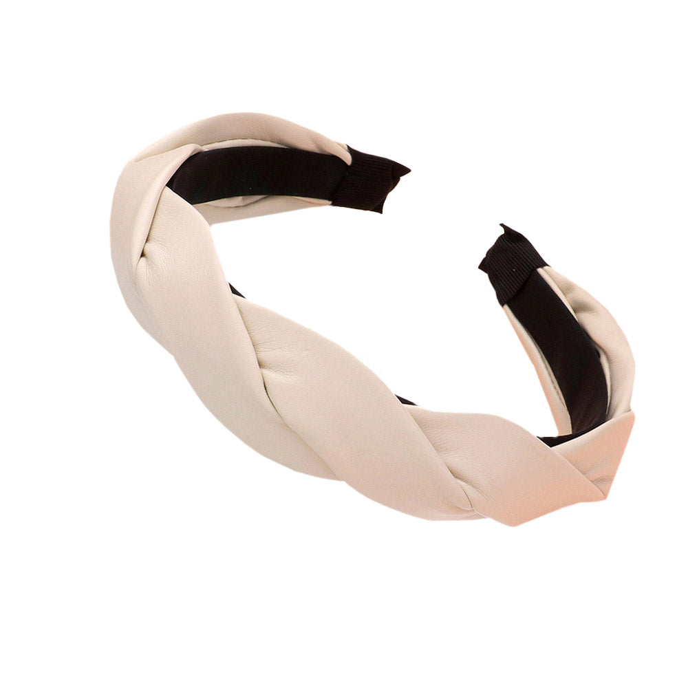 Braided Solid Faux Leather Headband from Madeline Love