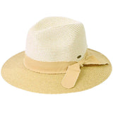 C.C Frayed Bow Trim Band Panama Hat from Madeline Love