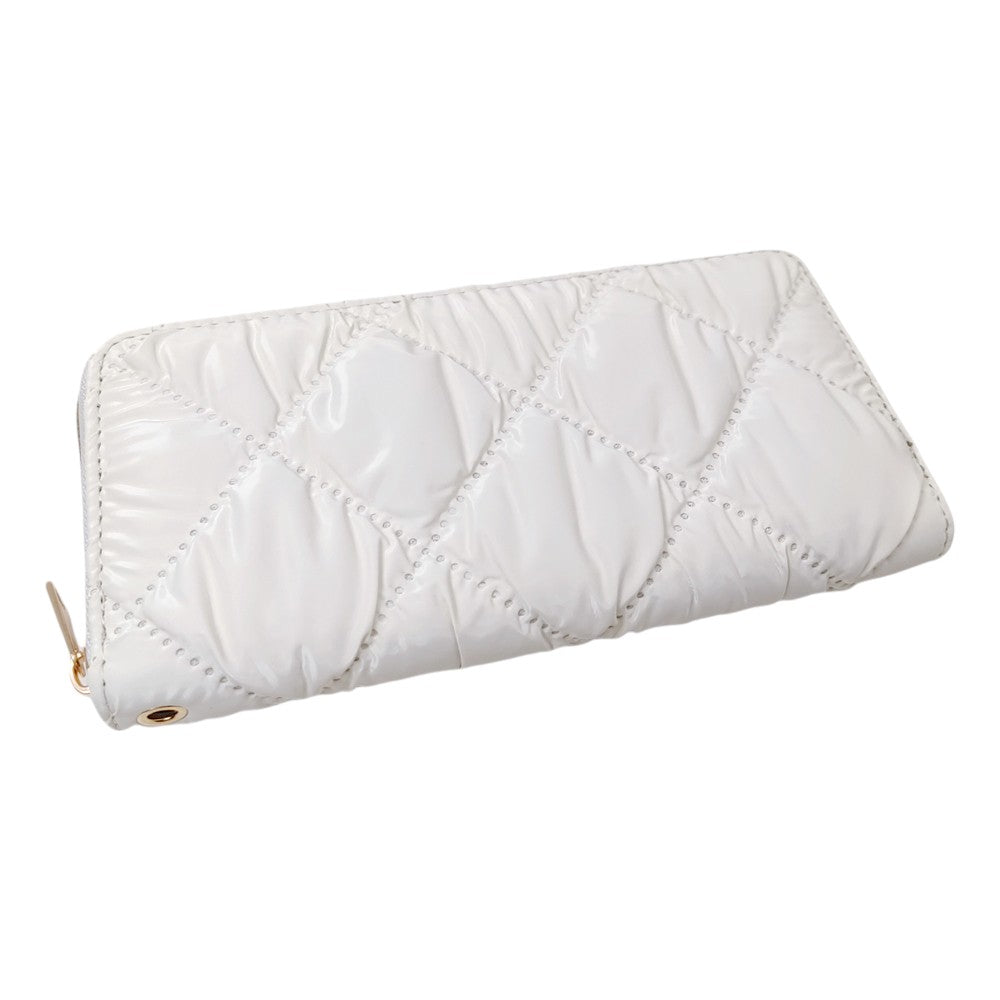 Shiny Faux Leather Padded Wallet with Wristlet  from Madeline Love