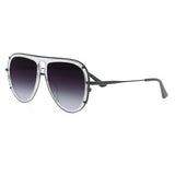 Ivy Luxe - Clear Black Tangle-Free Round Aviator Sunglasses from TopFoxx