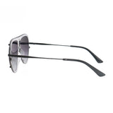 Ivy Luxe - Clear Black Tangle-Free Round Aviator Sunglasses from TopFoxx