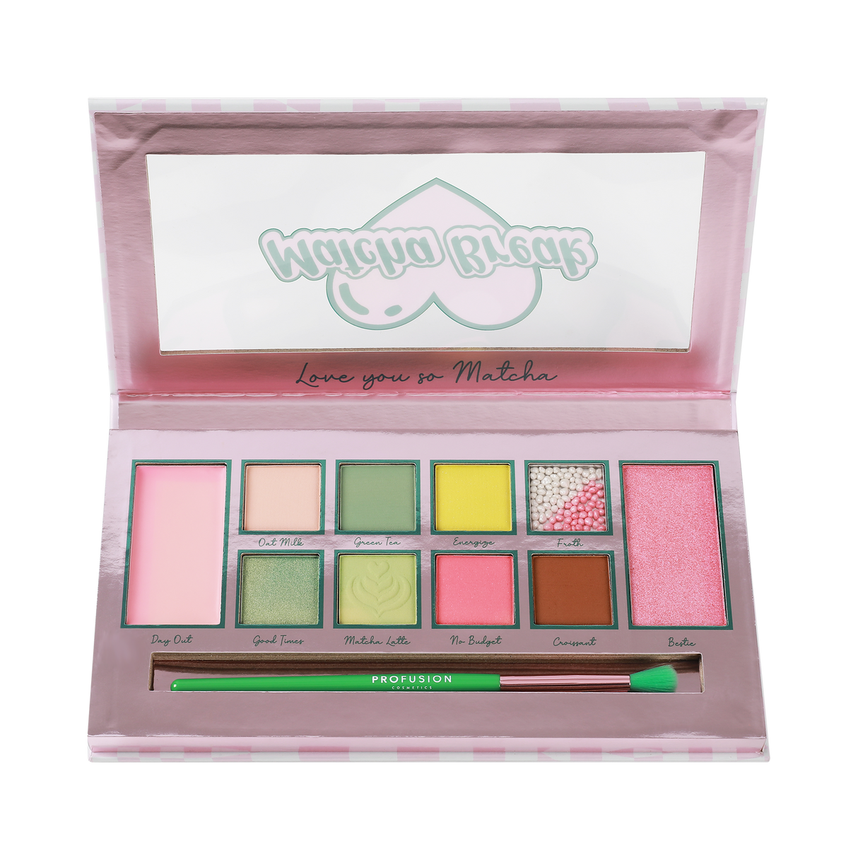 Matcha Break 10 Shade Palette & Brush from Profusion Cosmetics
