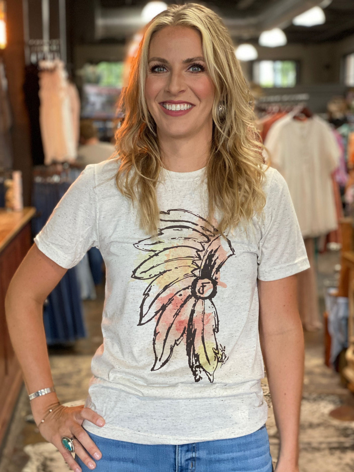 1118 Watercolor Headdress Tee from J.Forks Designs