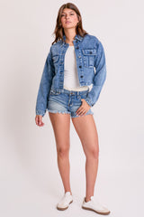 Women's Cropped Trucker Denim Jacket from YMI JEANS