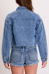 Women's Cropped Trucker Denim Jacket from YMI JEANS