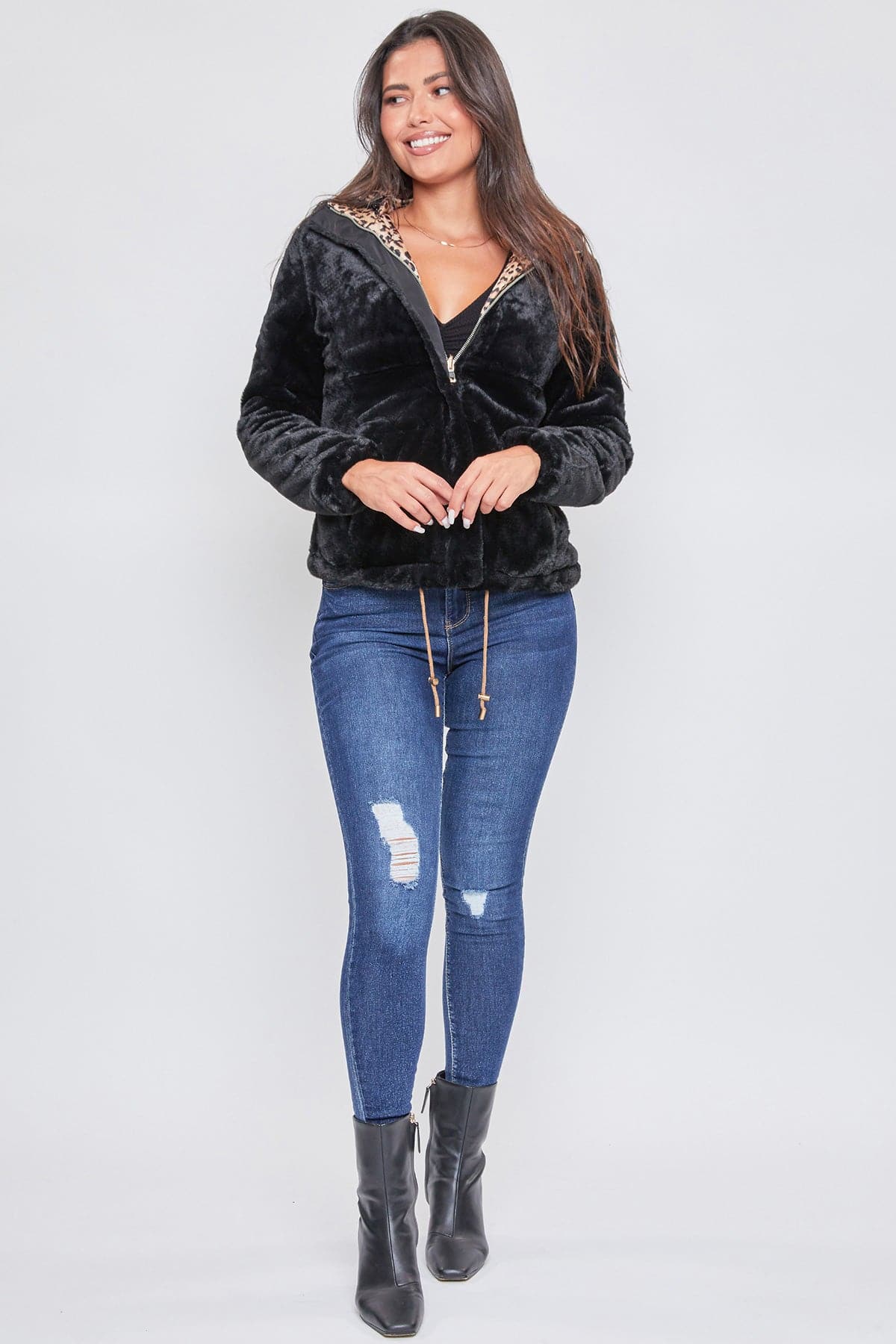 Women's Winter Faux Fur Reversible Jacket from YMI JEANS