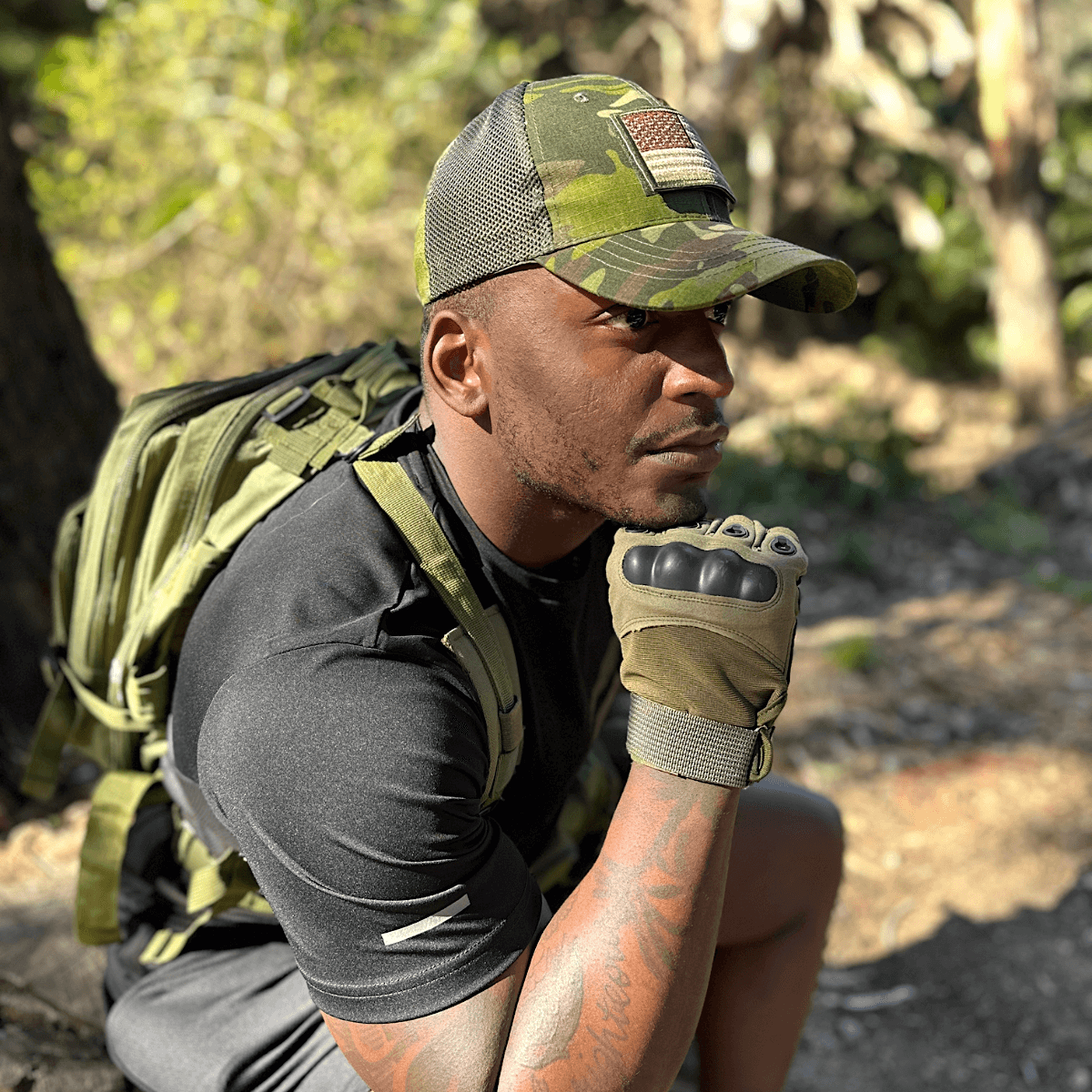 Tactical-Style Patch Hat with Adjustable Strap from Jupiter Gear