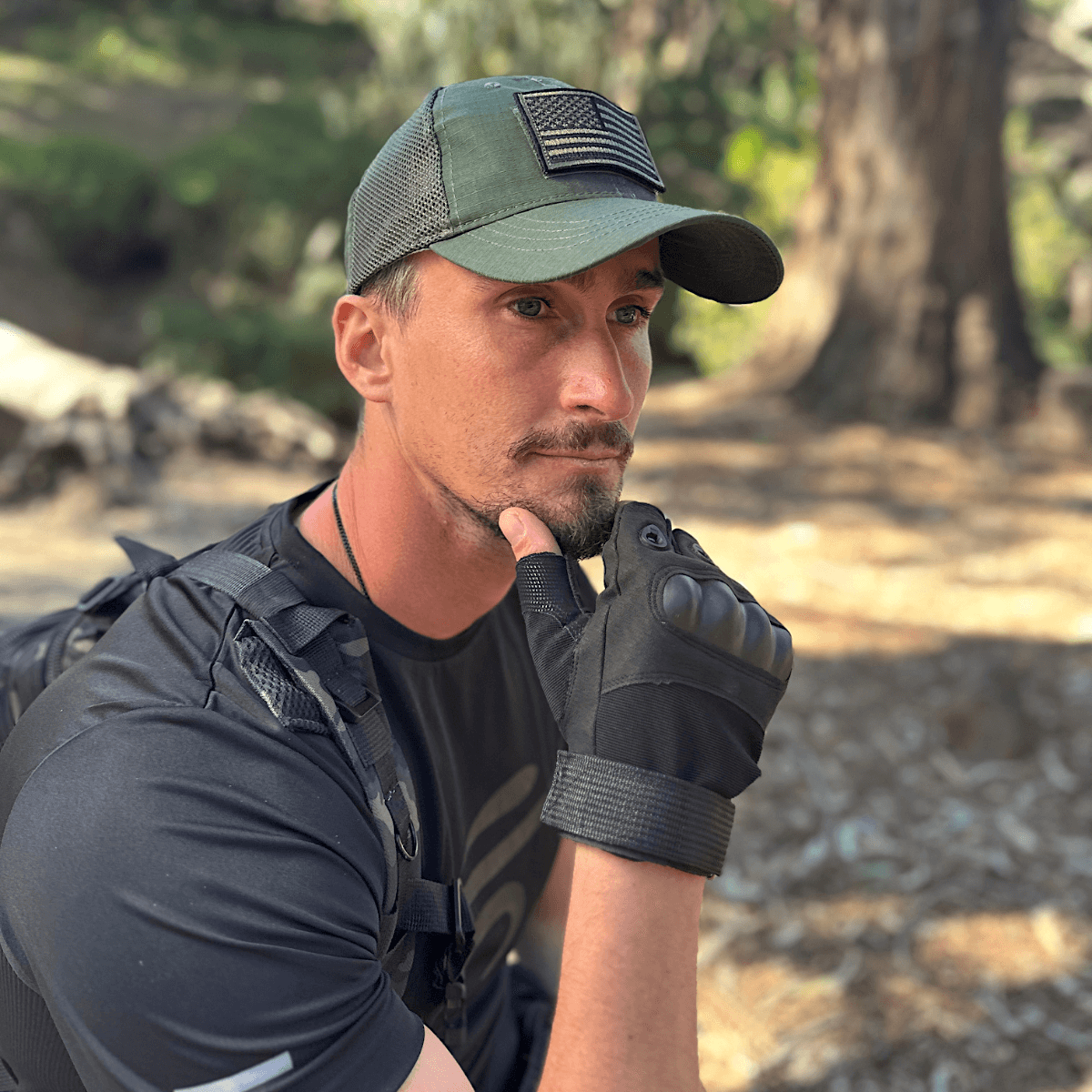 Tactical-Style Patch Hat with Adjustable Strap from Jupiter Gear