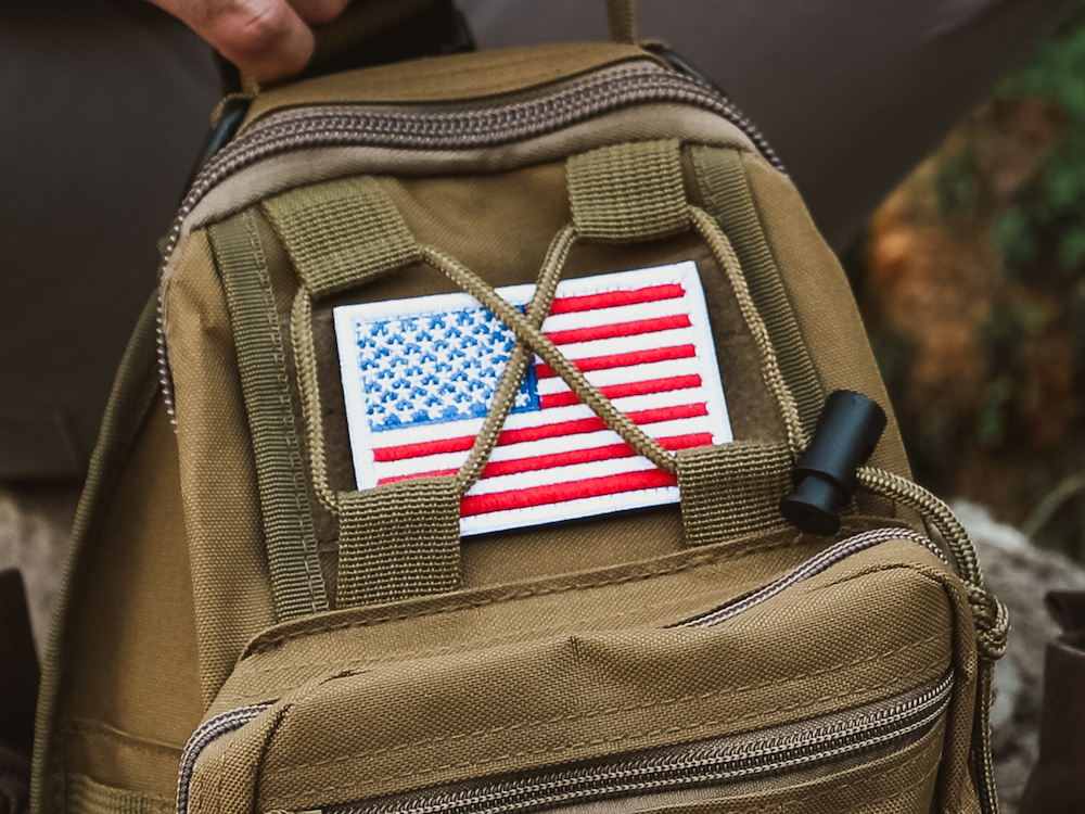 Tactical USA Flag Patch with Detachable Backing from Jupiter Gear