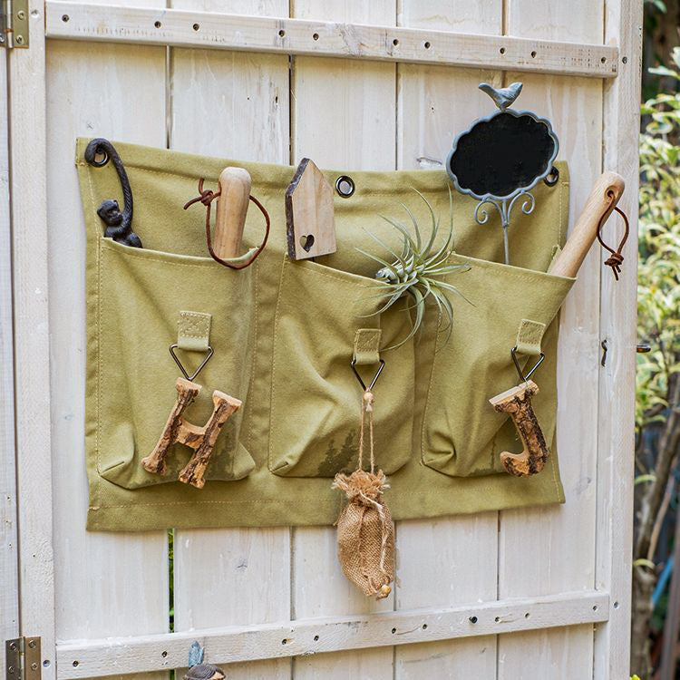 Three-Pocket Green Canvas Organizer for Garden Tools From Rustic Reach
