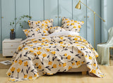 DaDa Bed in a Bag Bundle Set - Yellow Fleur Botanical Ivory Tan Floral Bedding Set (18112) from DaDalogy Bedding Collection