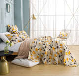 DaDa Bedding Yellow Fleur Floral Golden Orange Ivory Cream Scalloped Bedspread Set (18112) from DaDalogy Bedding Collection
