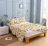 DaDa Bed in a Bag Bundle Set - Yellow Fleur Botanical Ivory Tan Floral Bedding Set (18112) from DaDalogy Bedding Collection