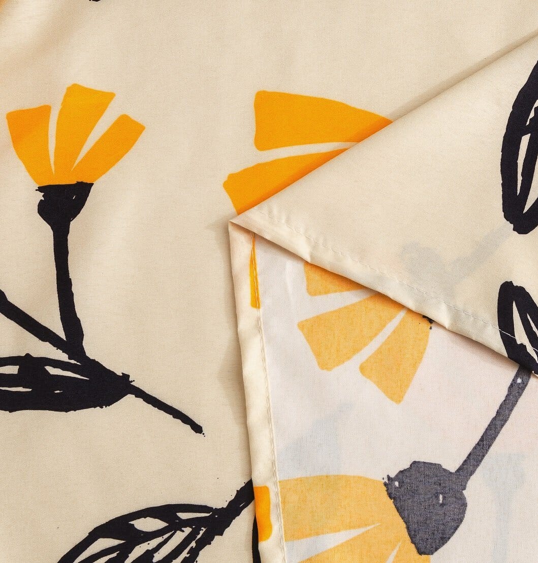 DaDa Bed in a Bag Bundle Set - Yellow Fleur Botanical Ivory Tan Floral Bedding Set (18112) from DaDalogy Bedding Collection