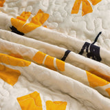 DaDa Bedding Yellow Fleur Floral Golden Orange Ivory Cream Scalloped Bedspread Set (18112) from DaDalogy Bedding Collection