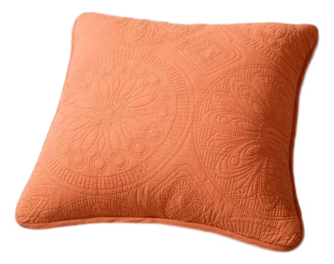 Tache Cotton Stone Washed Rustic Orange Medallion Tuscany Sunrise Cushion Covers / Euro Sham (JHW-595) from Tache Home Fashion