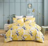 Tache Microfiber Watercolor Tropical Floral Yellow Blue Duvet Cover (JHW-841) from Tache Home Fashion